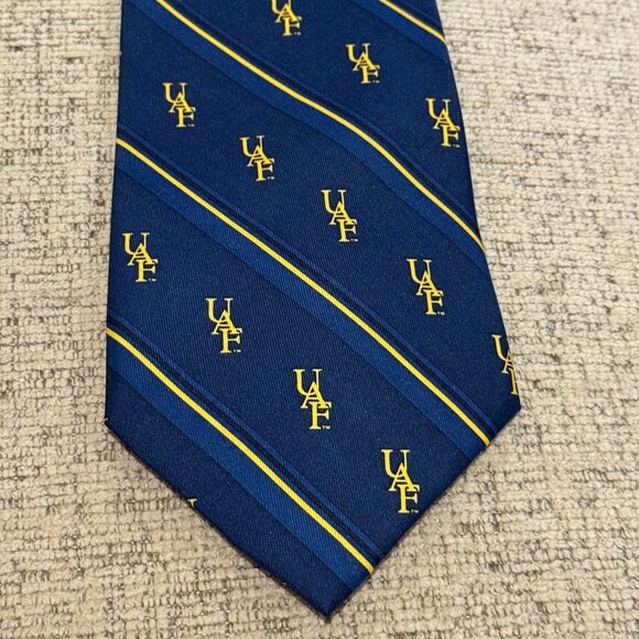 University of Alaska Fairbanks UFA Silk Tie NCAA College Basketbal Football Blue - Picture 1 of 10